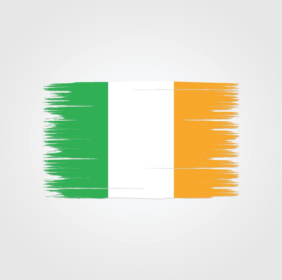 Flag of Ireland with brush style vector