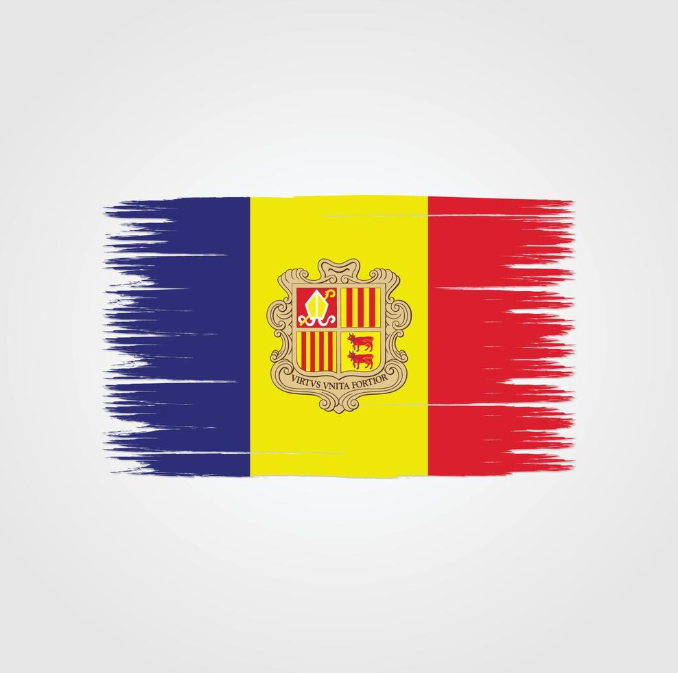 Flag of Andorra with brush style vector