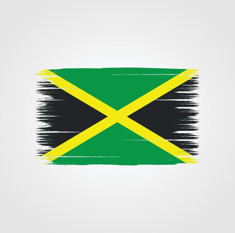 Flag of Jamaica with brush style vector