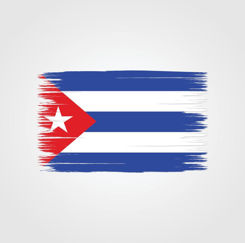 Flag of Cuba with brush style vector