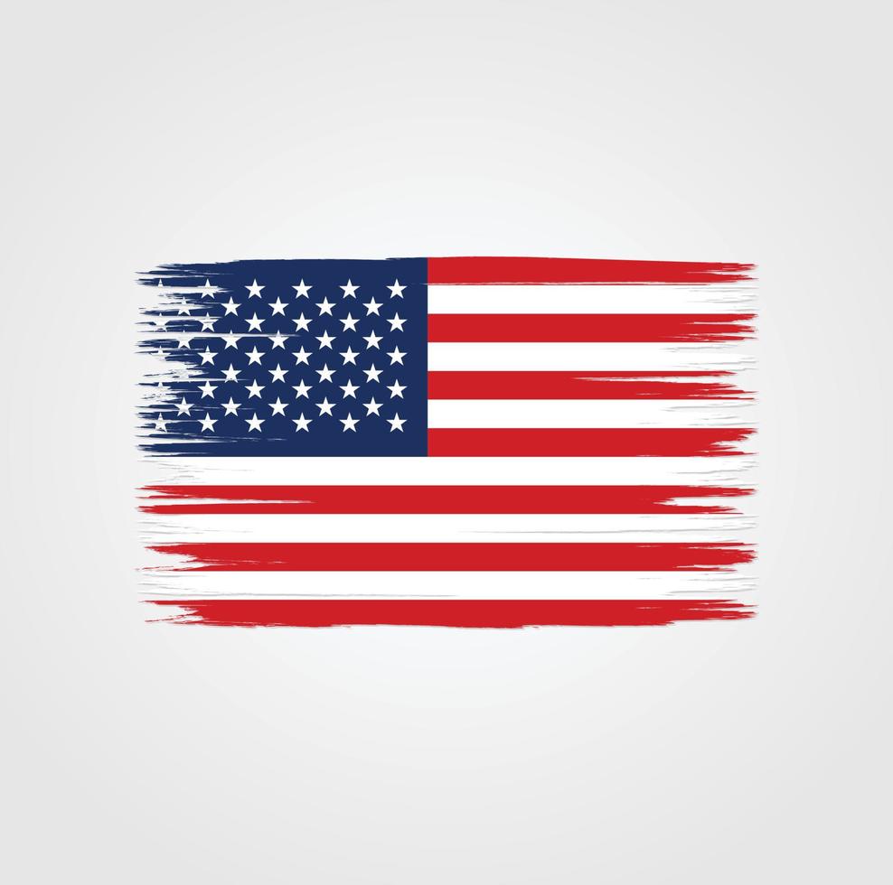 Flag of American with brush style vector