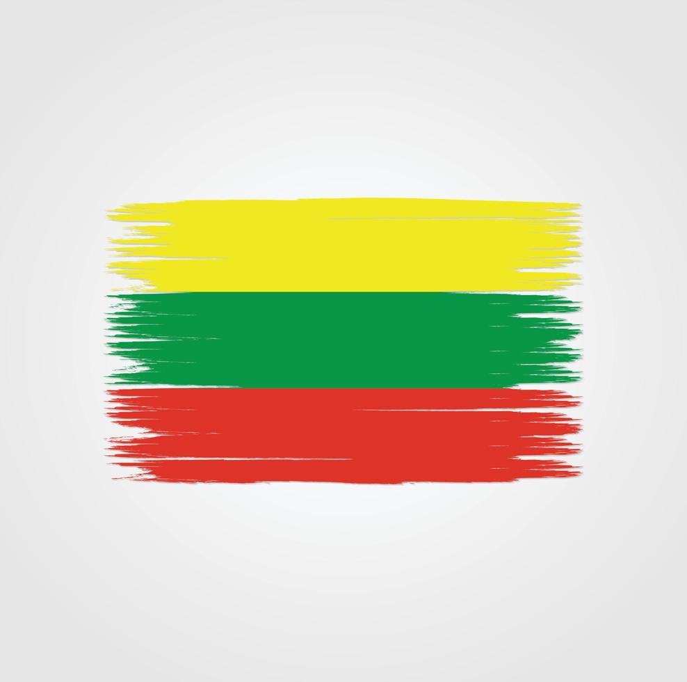 Flag of Lithuania with brush style vector