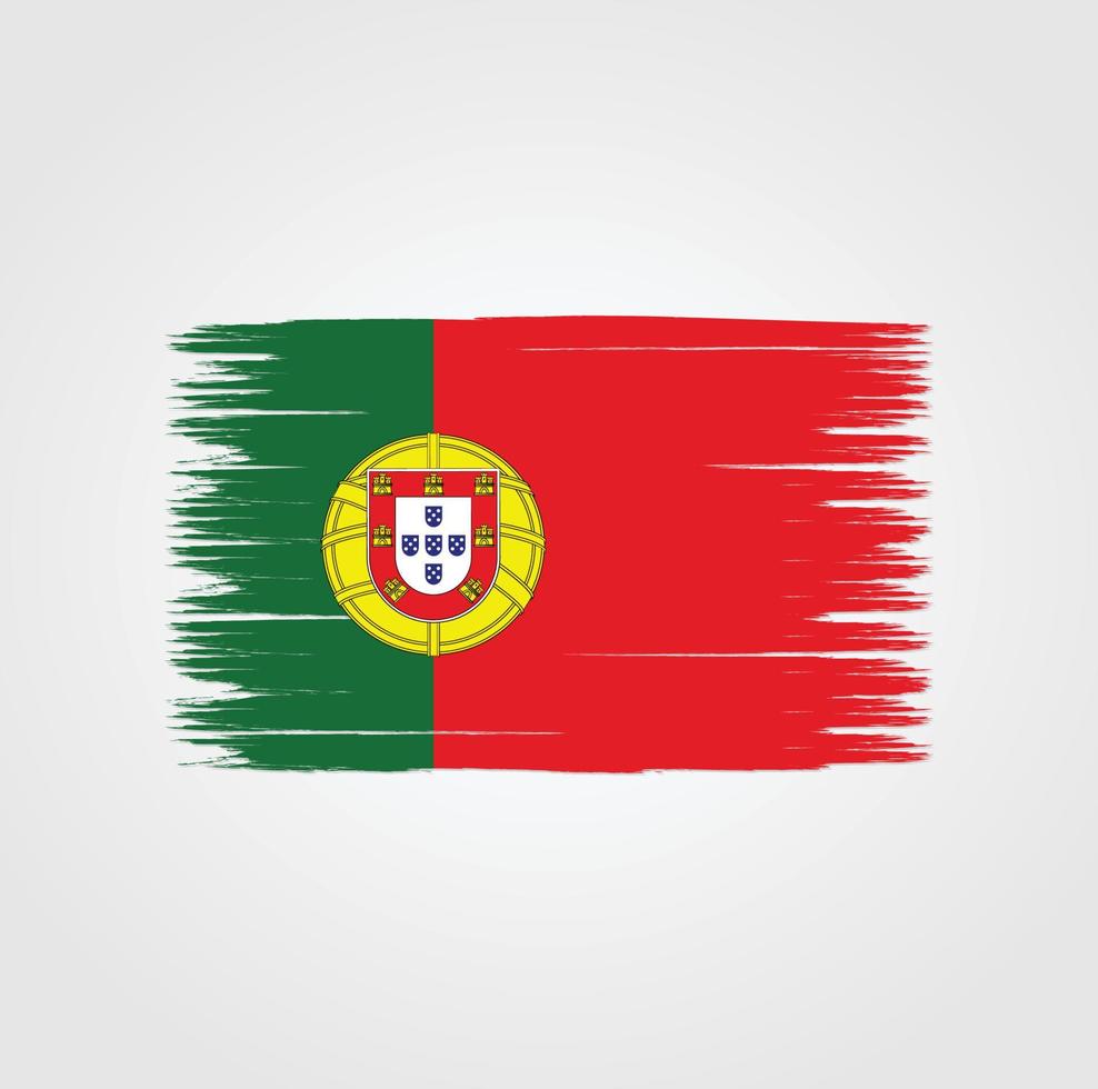 bandera de portugal con estilo de pincel vector