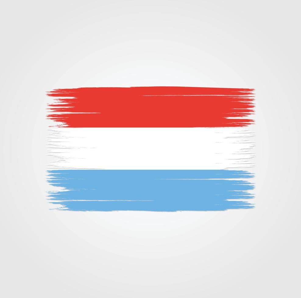 Flag of Luxembourg with brush style vector