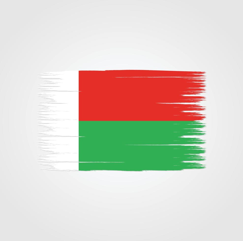 Flag of Madagascar with brush style vector