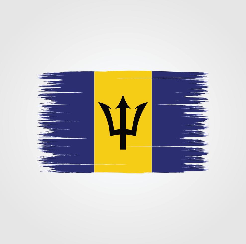 Flag of Barbados with brush style vector