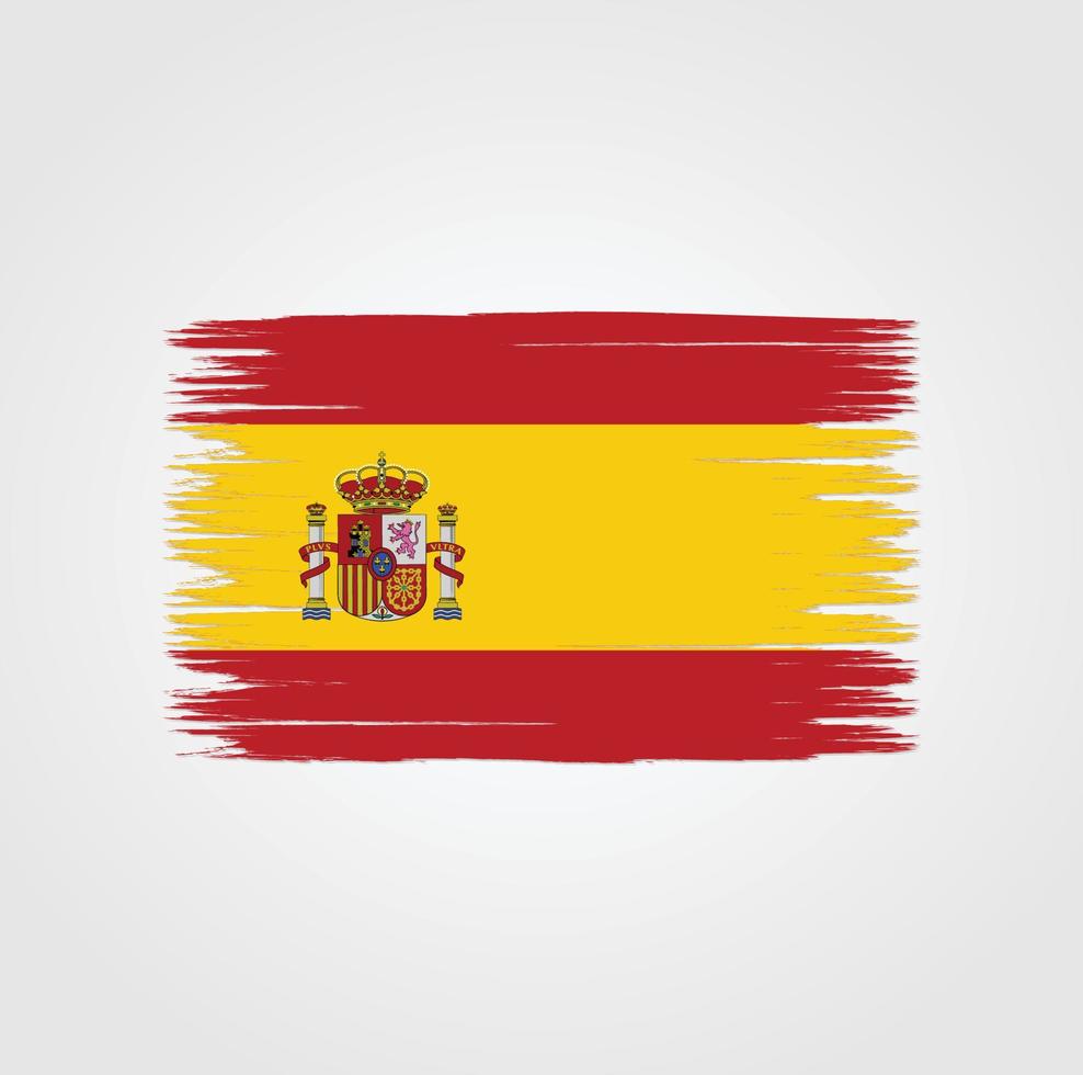 Flag of Spain with brush style vector