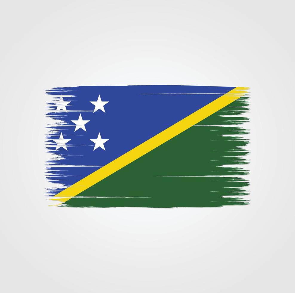 Flag of Solomon Islands with brush style vector