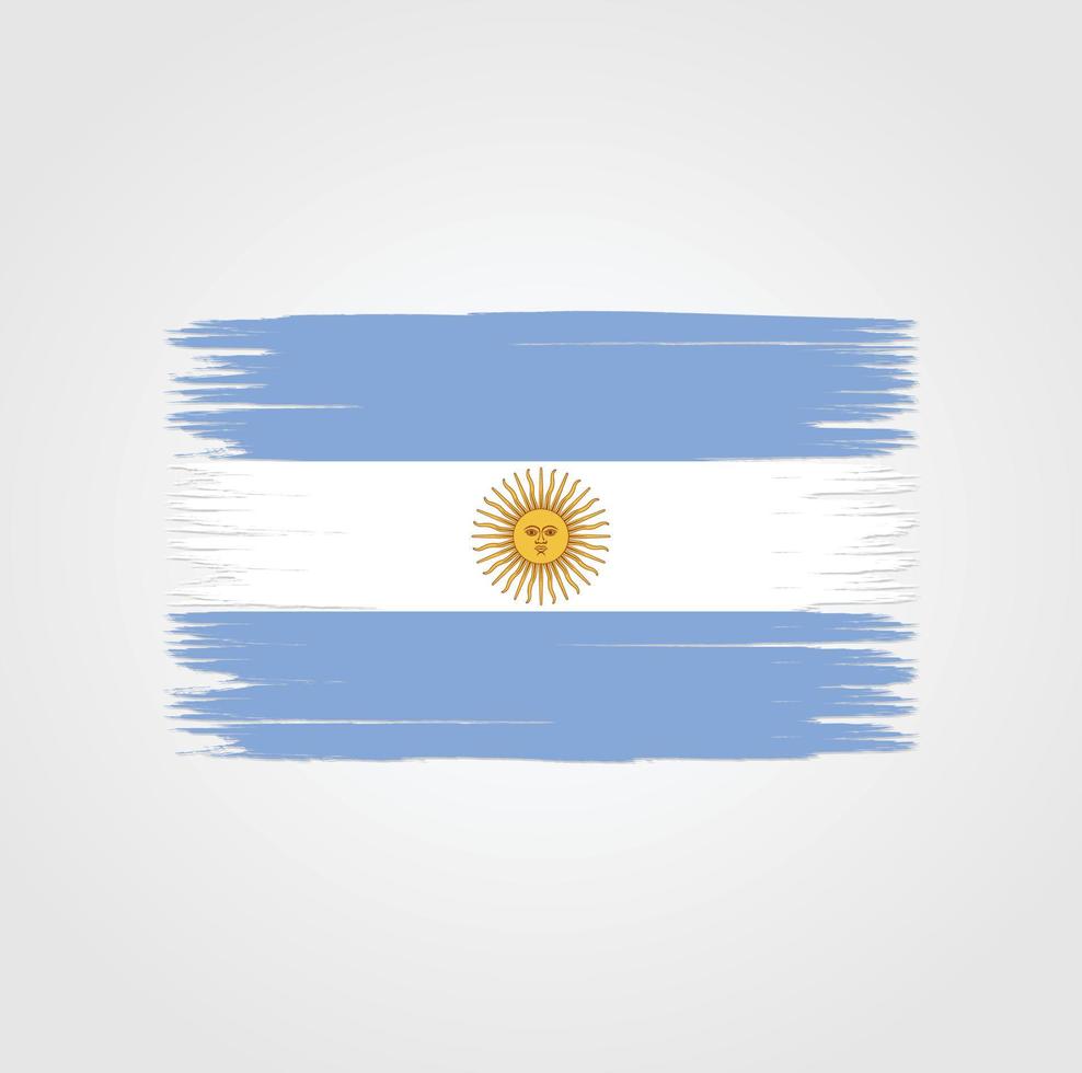 Flag of Argentina with brush style vector
