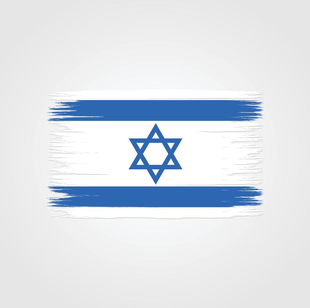 Flag of Israel with brush style vector