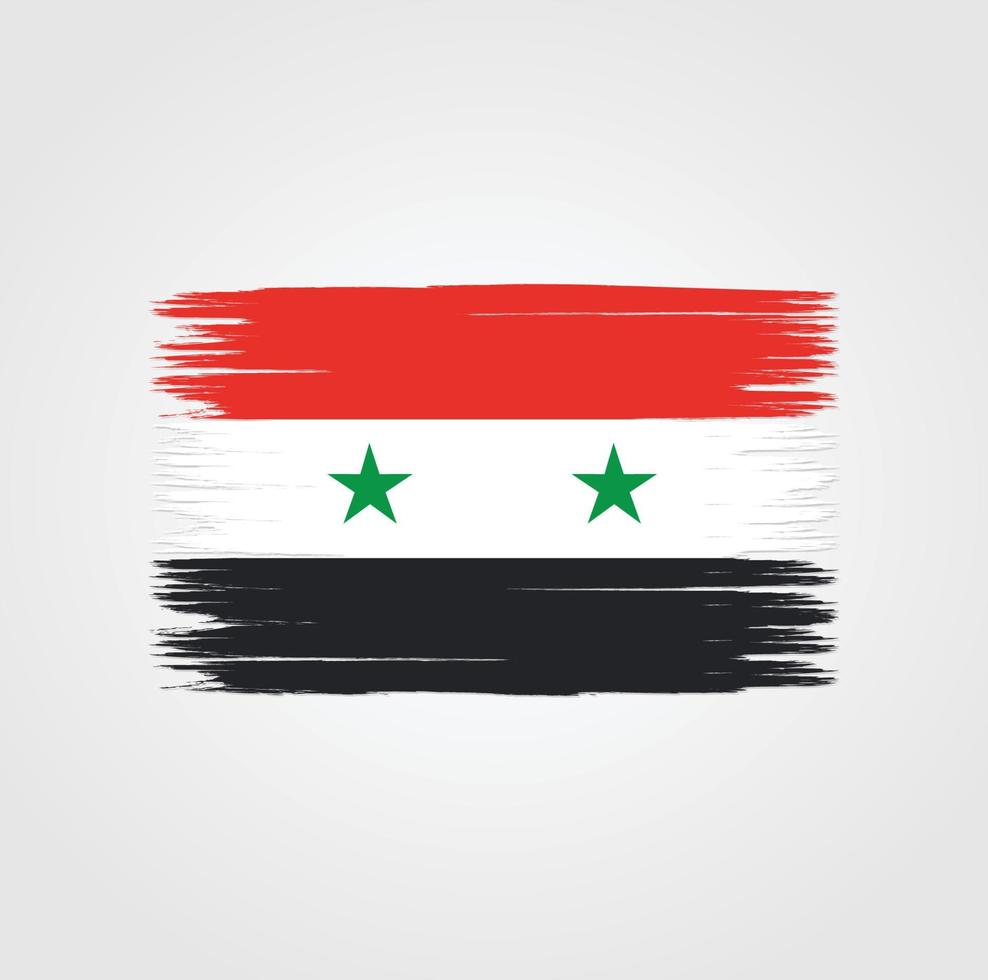 Flag of Syria with brush style vector