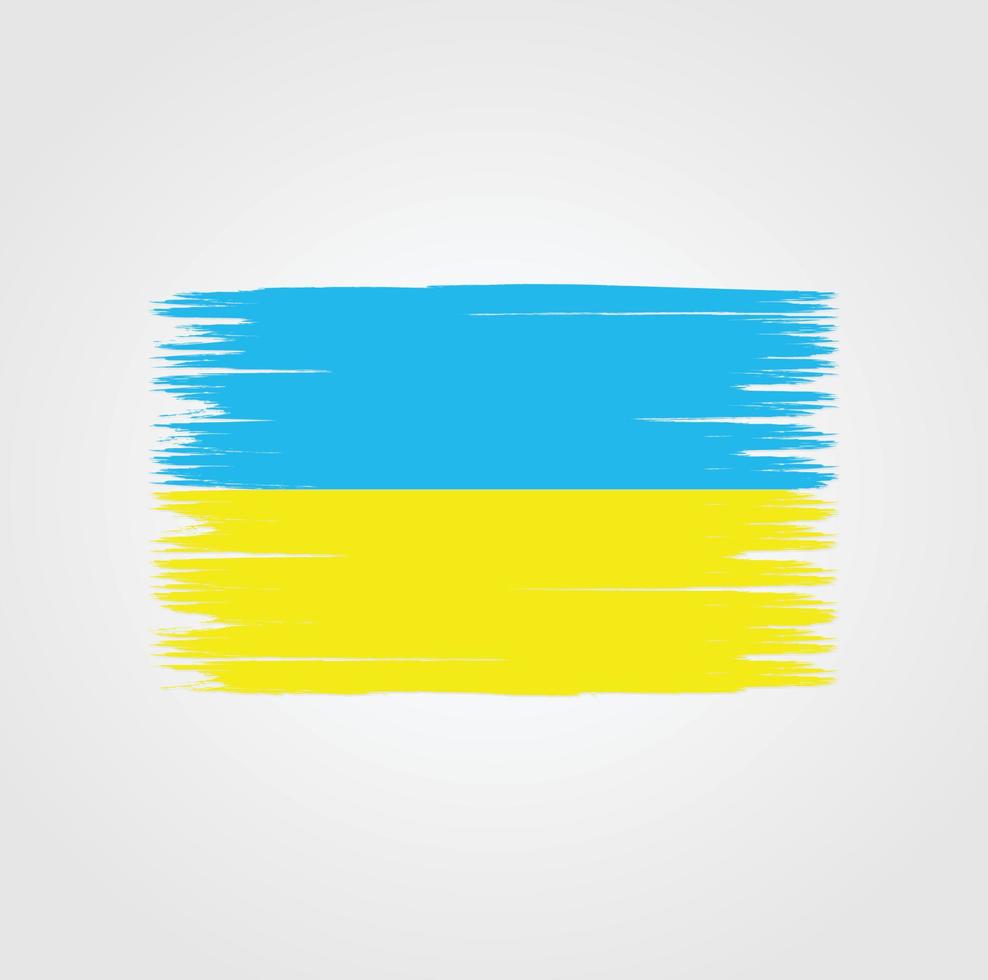 Flag of Ukraine with brush style vector