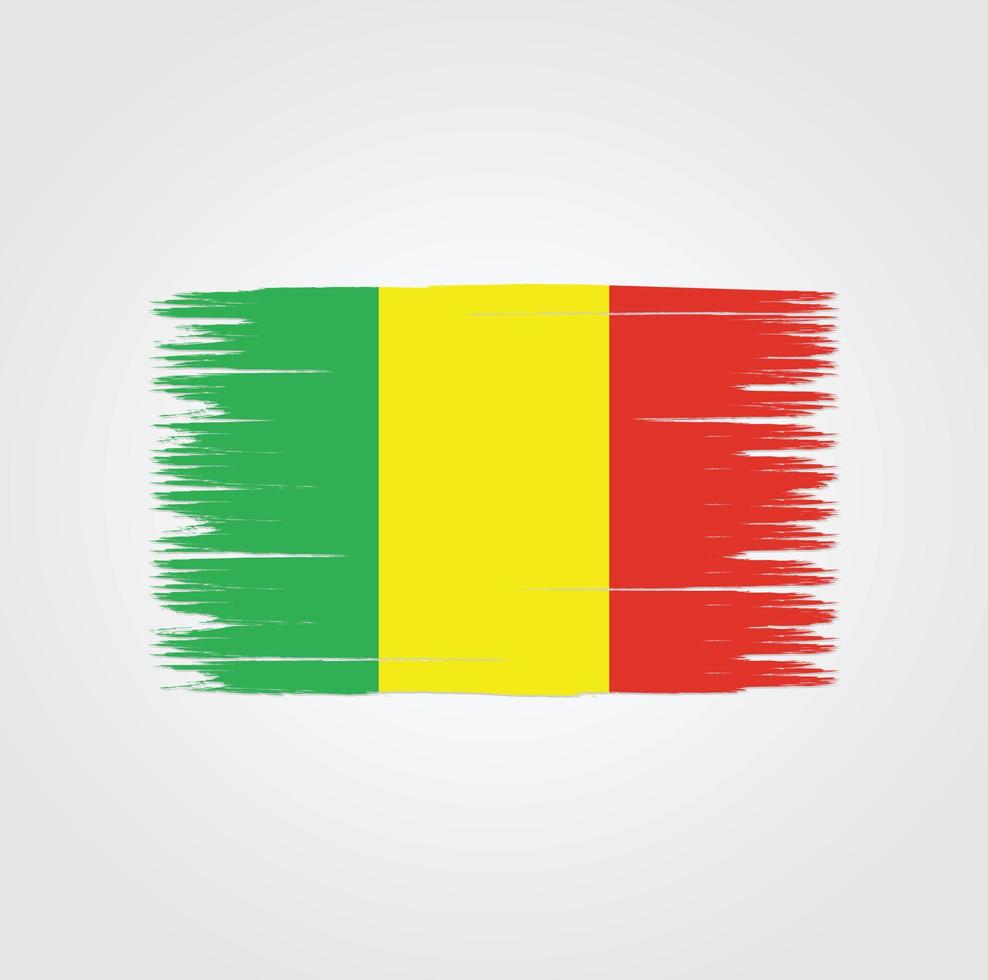 Flag of Mali with brush style vector