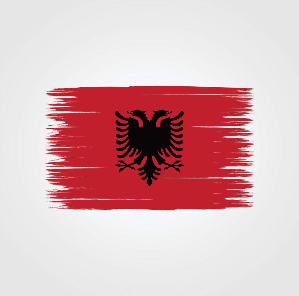 bandera de albania con estilo pincel vector