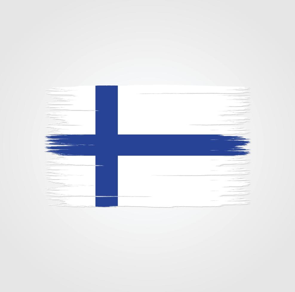 Flag of Finland with brush style vector