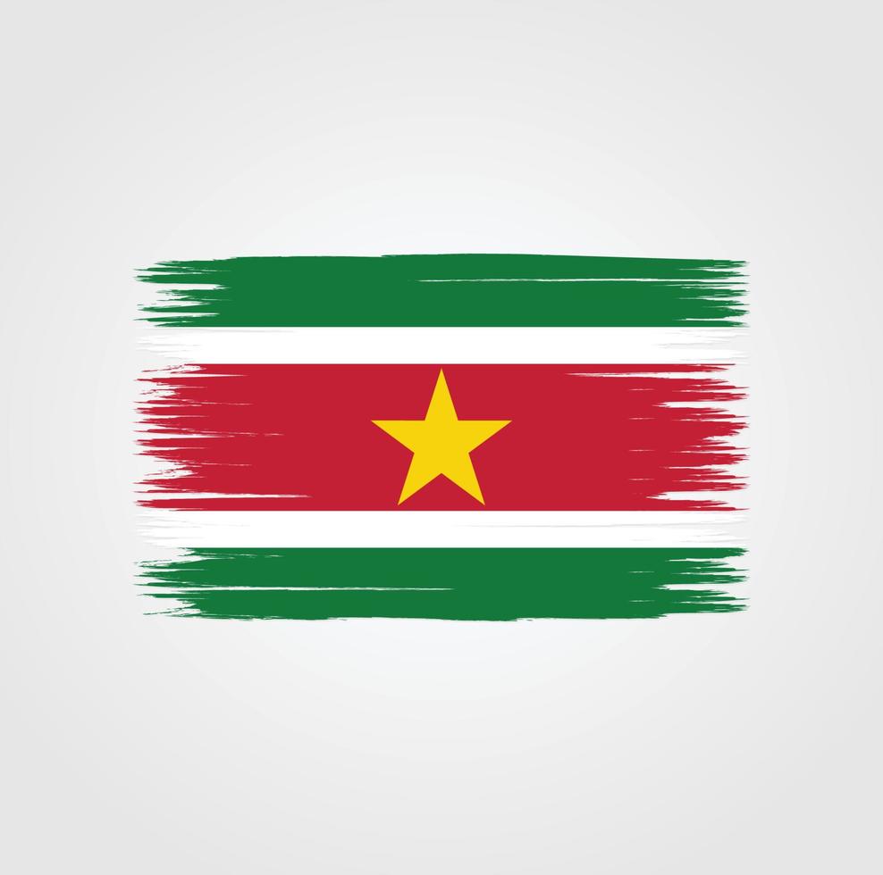 Flag of Suriname with brush style vector