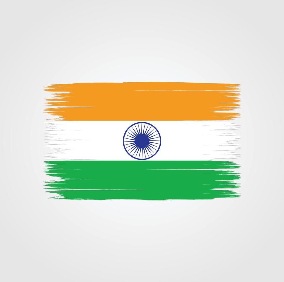 bandera de la india con estilo de pincel vector