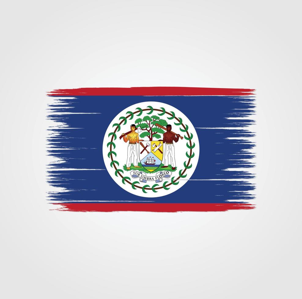 bandera de belice con estilo de pincel vector