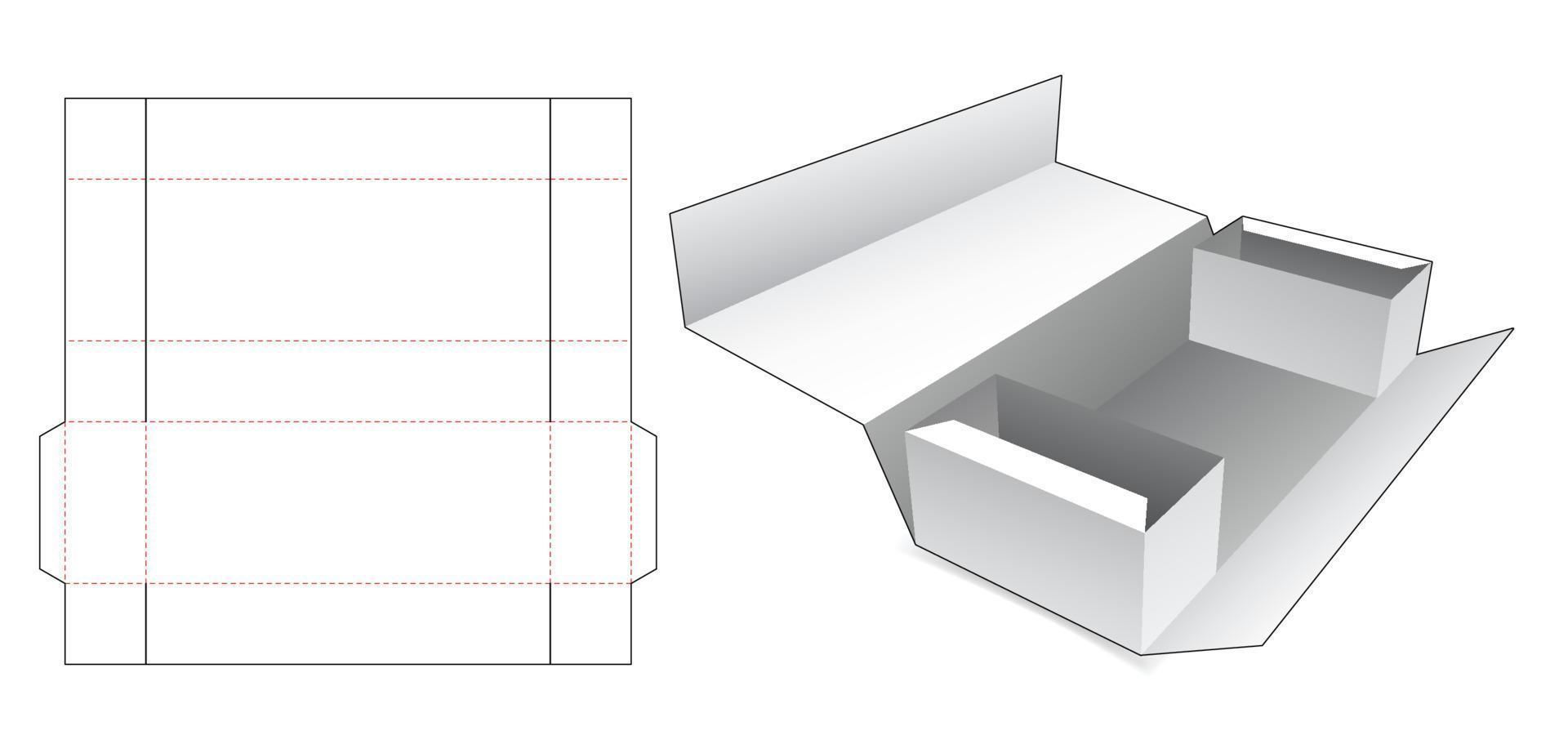 Packaging with partition die cut template vector