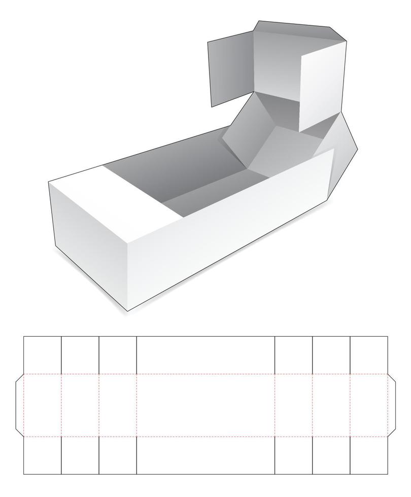Cardboard folding tray die cut template vector
