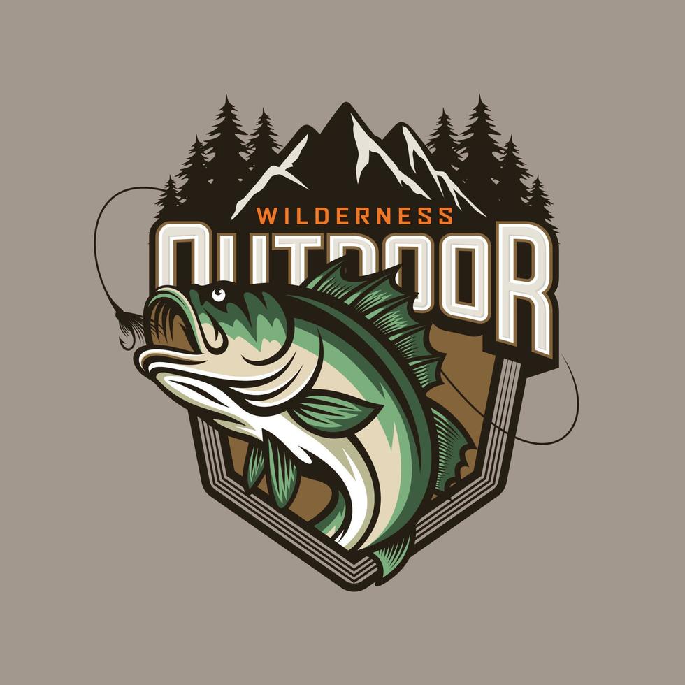 Ilustración de plantilla de diseño de logotipo de pesca vector