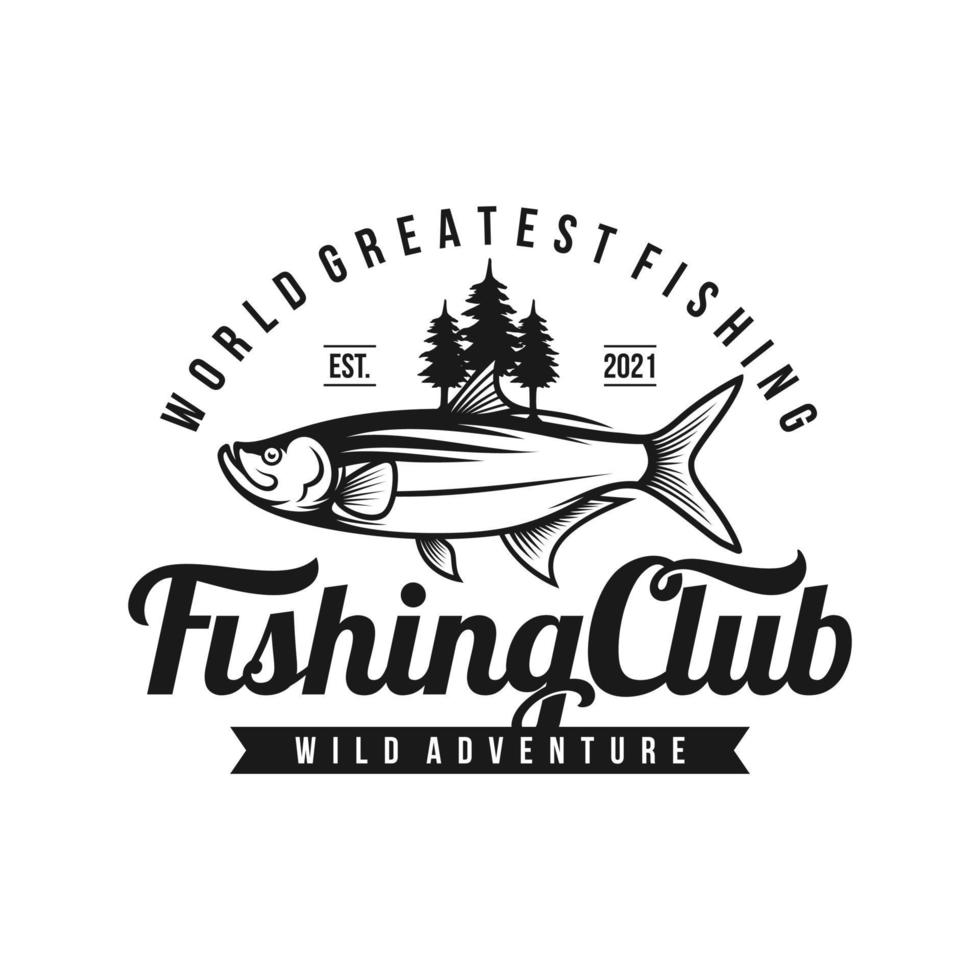 Fishing logo design template illustration vector