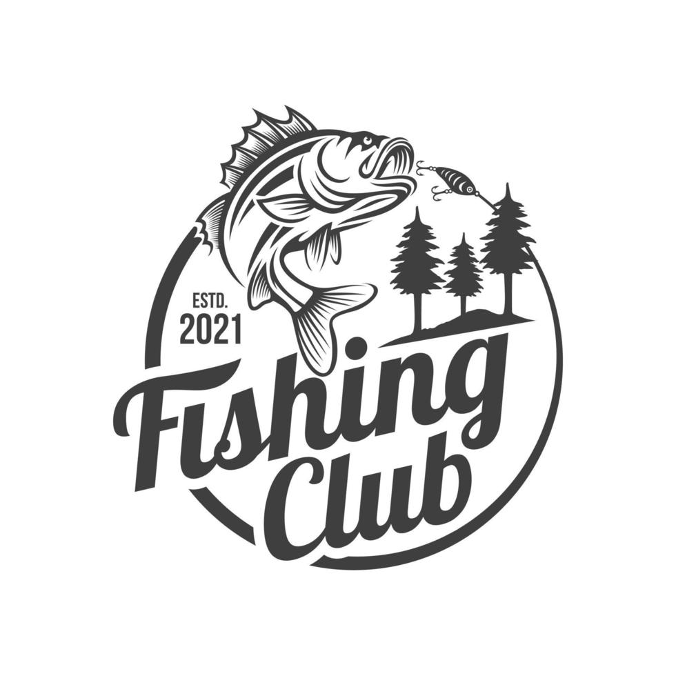 Fishing logo design template illustration vector