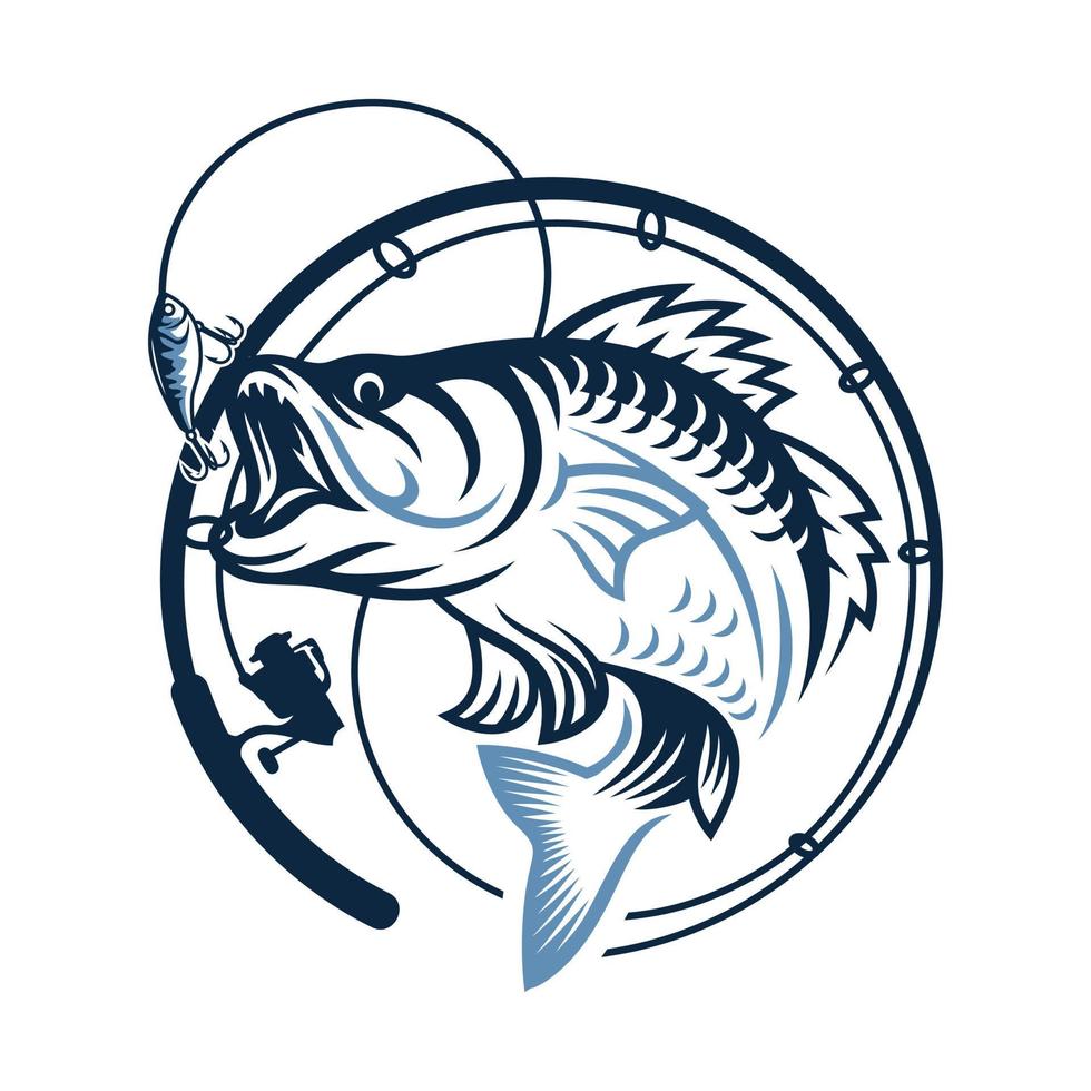 ilustración de plantilla de diseño de logotipo de pesca deportiva vector