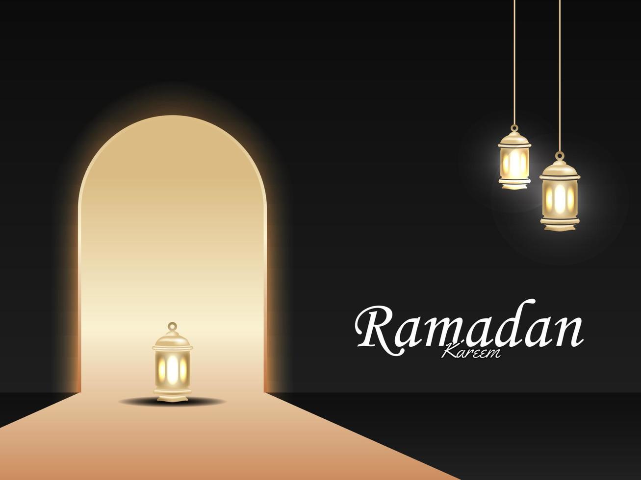 Light shine through the window. Vector ornaments for the month of Ramadan or Eid al-Fitr.