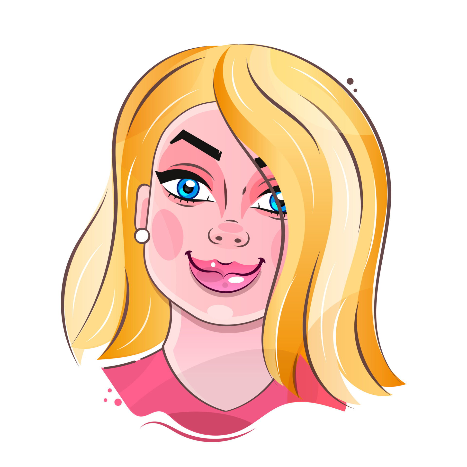 Face expression of woman with blond hair, smiling. Beautiful cartoon character modern business woman. Vector illustration isolated 5426412 Vector Art at Vecteezy Face expression of woman with blond hair, smiling. Beautiful cartoon character modern business woman. Vector illustration isolated 5426412 Vector Art at Vecteezy
