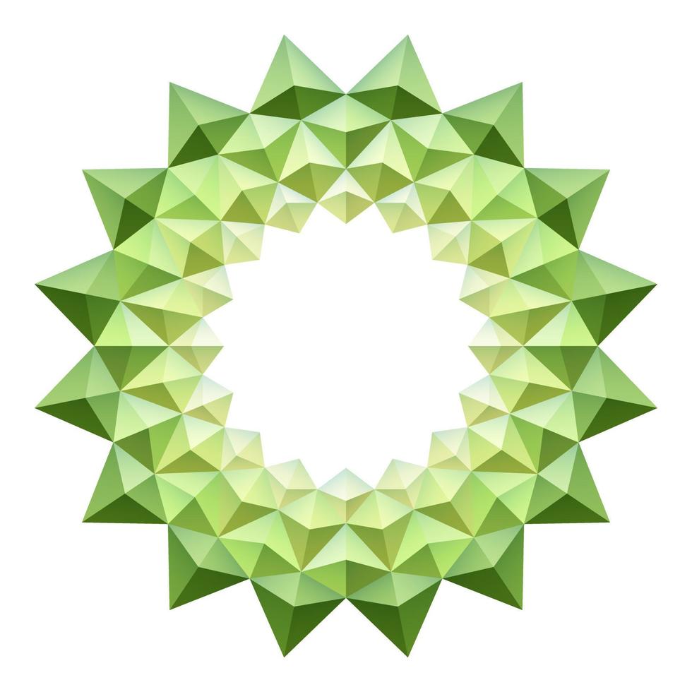 Geometry Use triangles, polygon, arrange them together Is a green abstract flower pattern, on a white background. vector