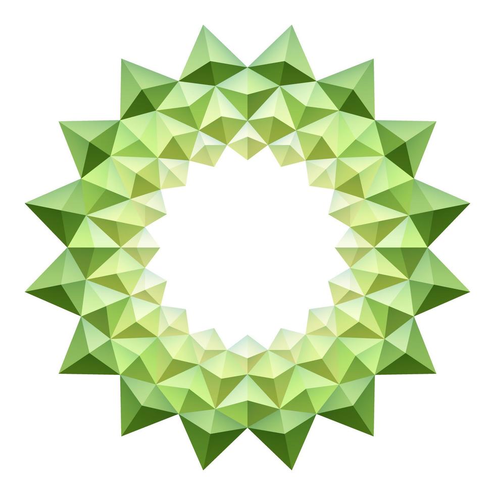 Geometry Use triangles, polygon, arrange them together Is a green abstract flower pattern, on a white background. vector