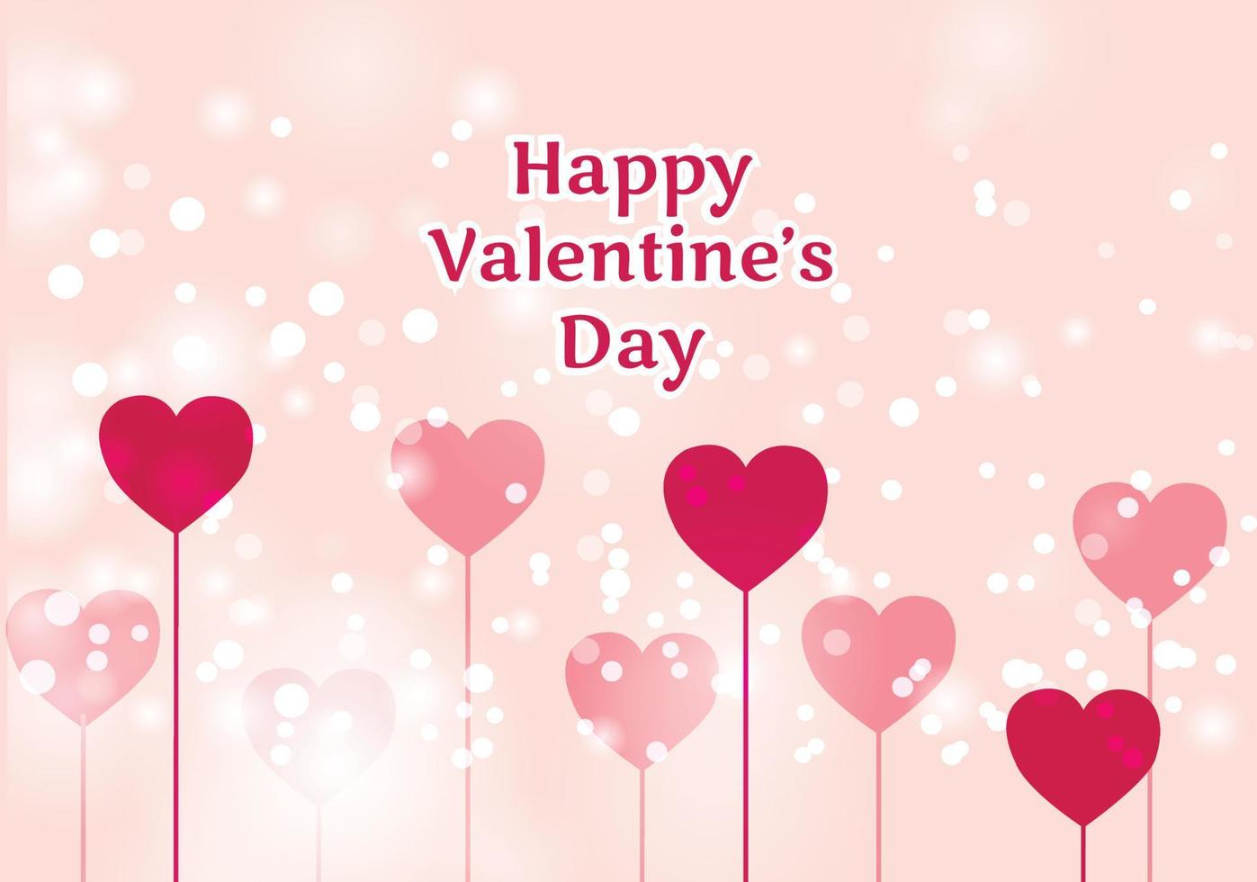 Happy Valentine's Day Greeting Card Vector Illustration