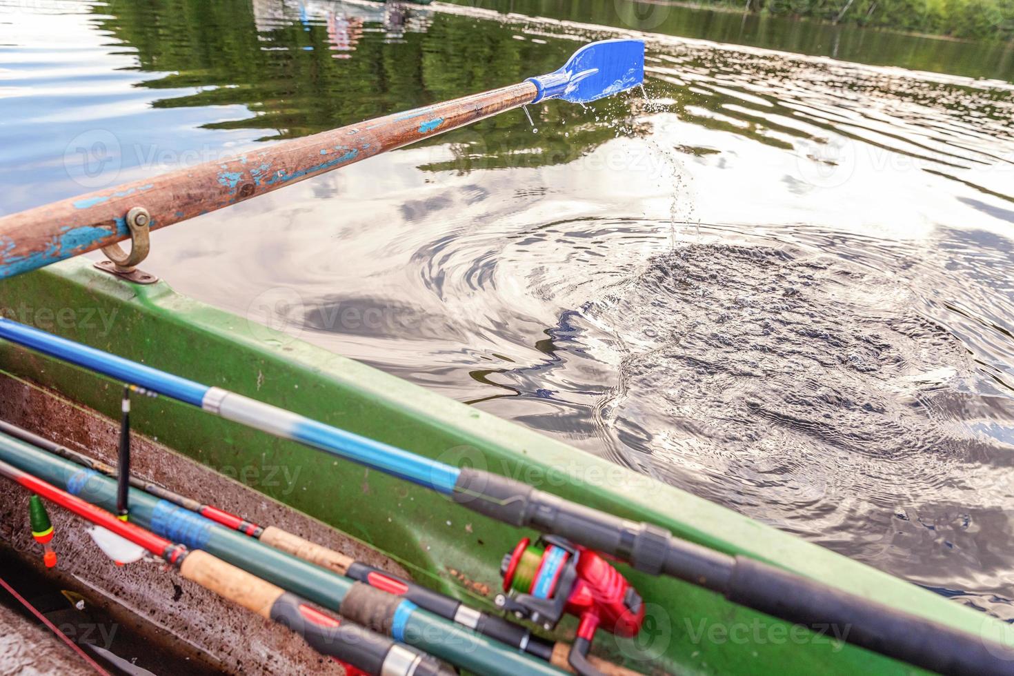Oar paddle from row boat photo