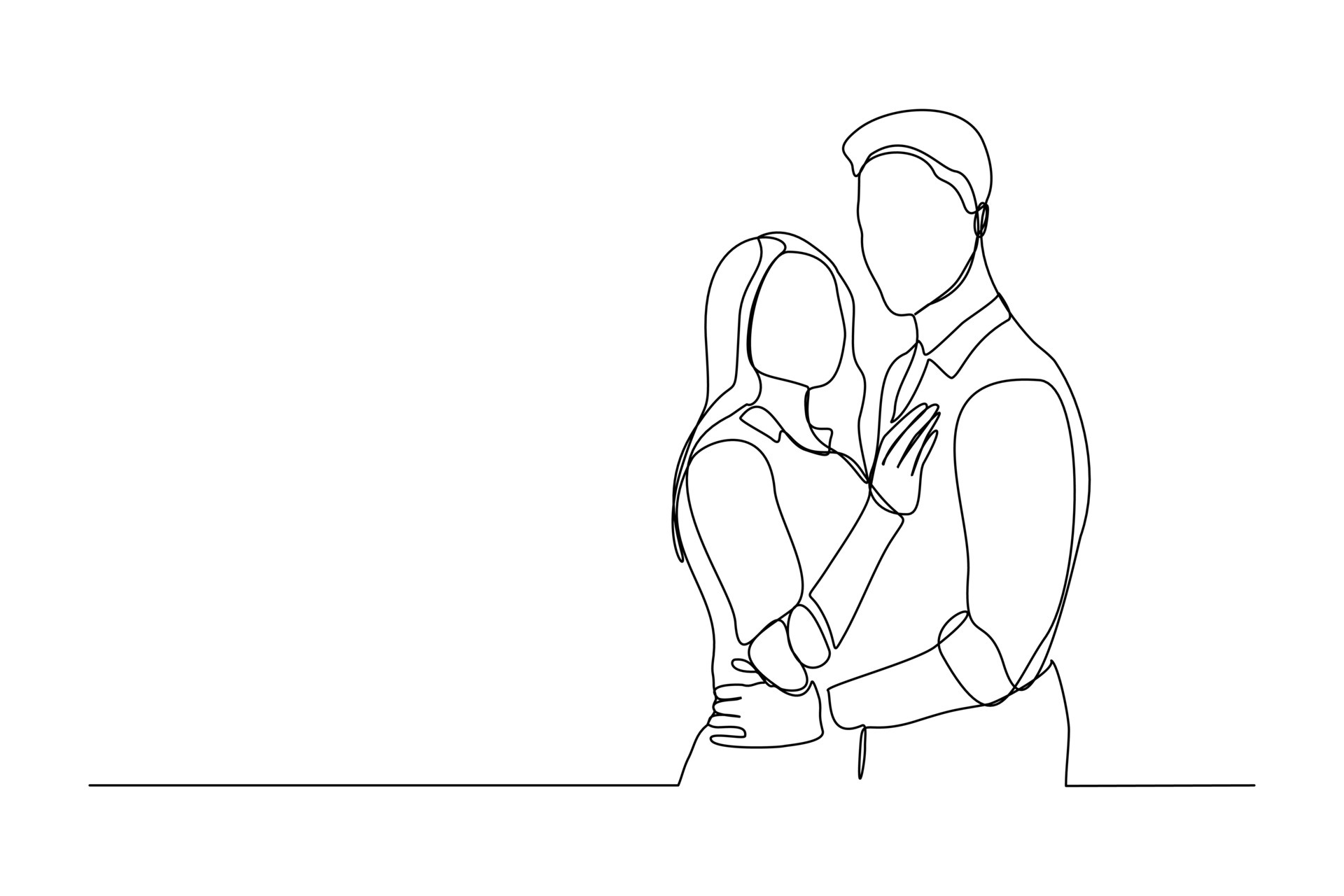 Free Vector  Romantic couple drawing