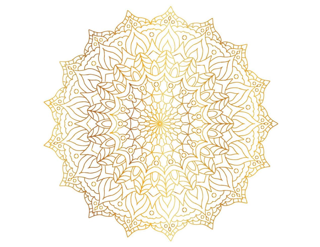 Mandala design with golden pattern, background, flower, traditional vector