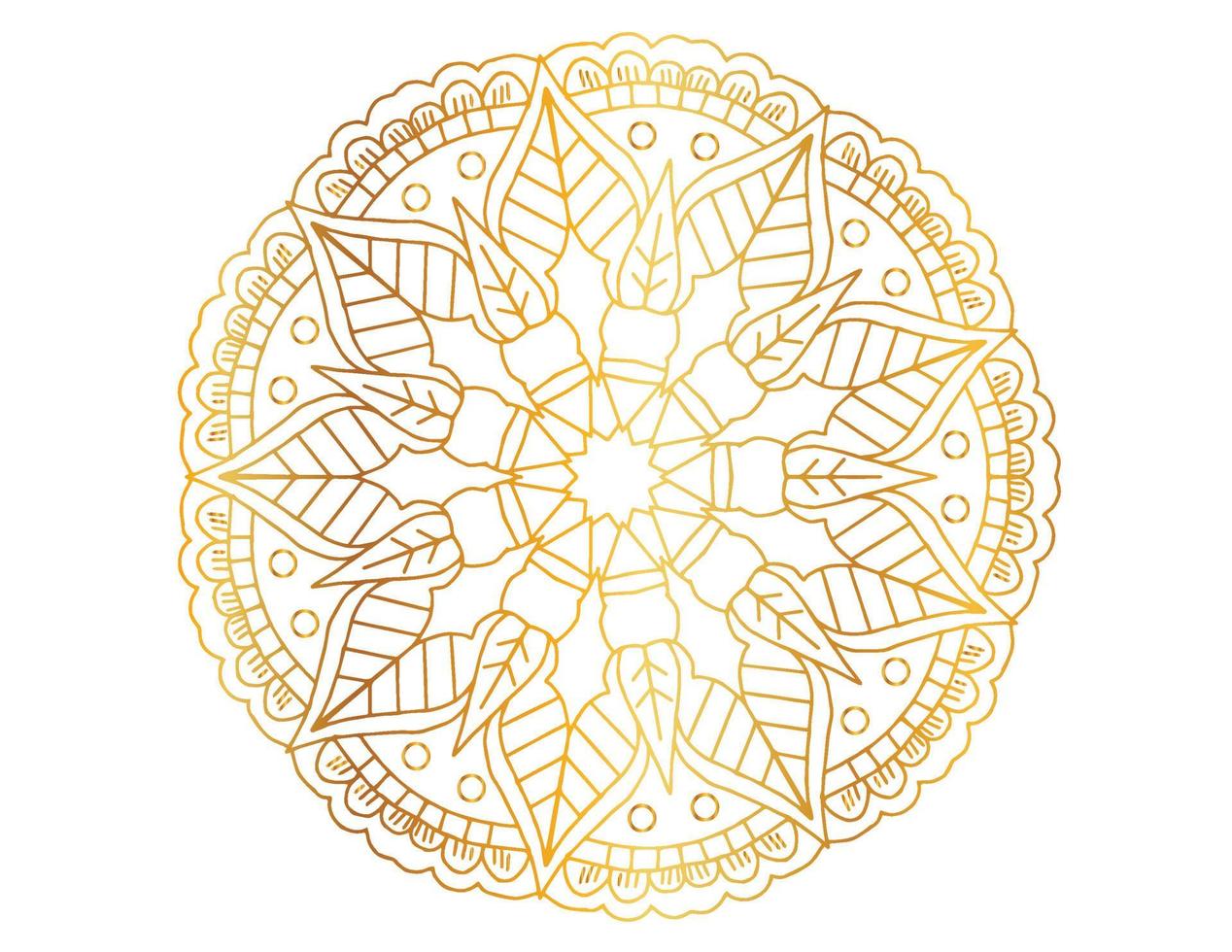 Mandala design with golden pattern, background, flower, traditional vector