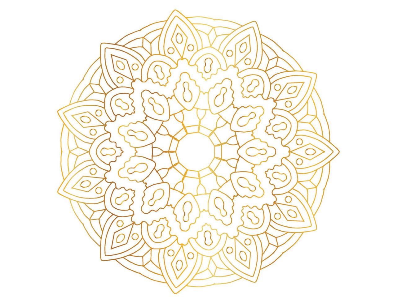 Mandala design with golden pattern, background, flower, traditional vector