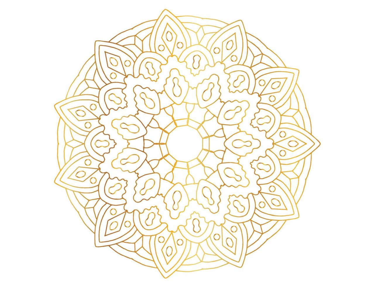 Mandala design with golden pattern, background, flower, traditional vector