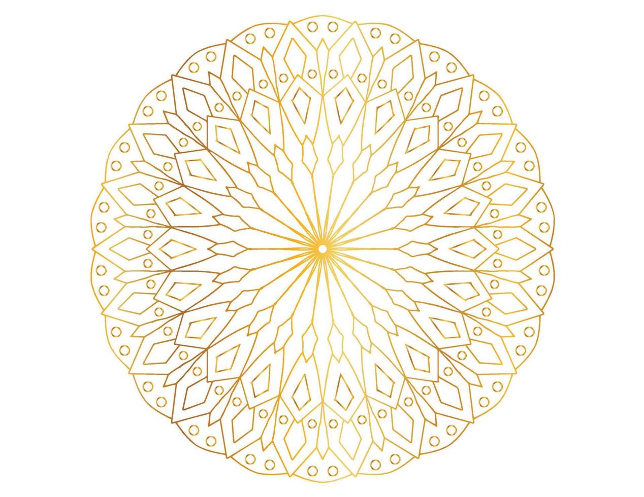 Mandala design with golden pattern, background, flower, traditional vector
