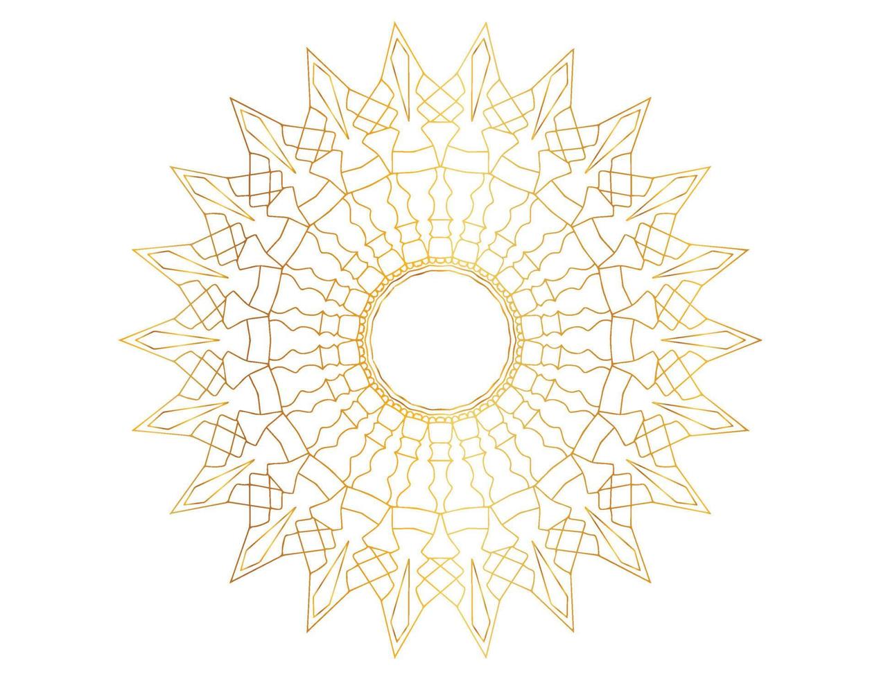 Mandala design with golden pattern, background, flower, traditional vector