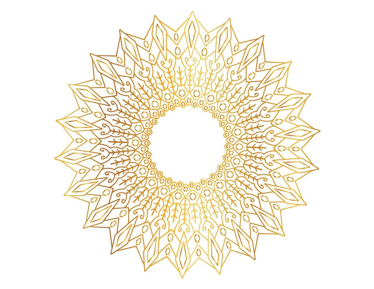 Mandala design with golden pattern, background, flower, traditional vector