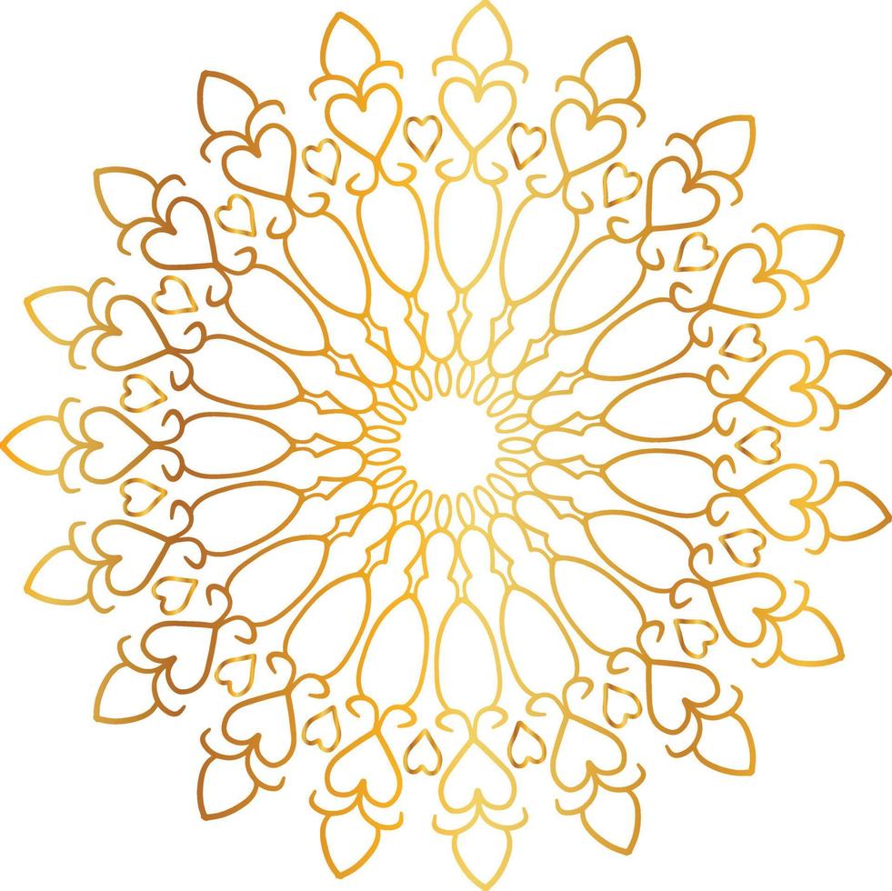 Mandala artwork with golden design, background, pattern, flower, Arabic style vector