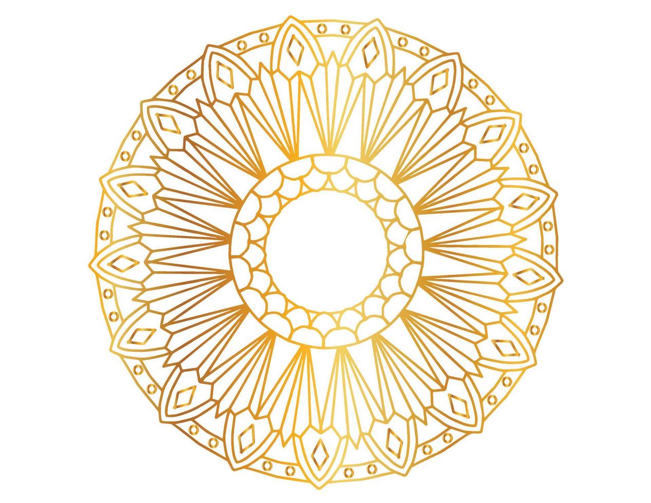 Golden mandala design pattern, background, flower, ornament vector