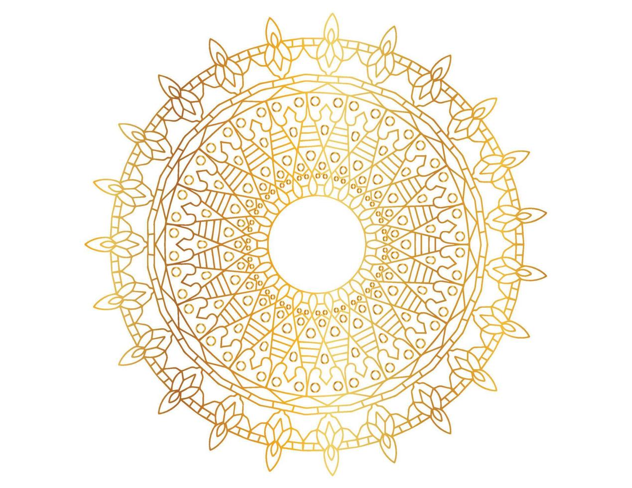 patrón de diseño de mandala dorado, fondo, flor, ornamento vector