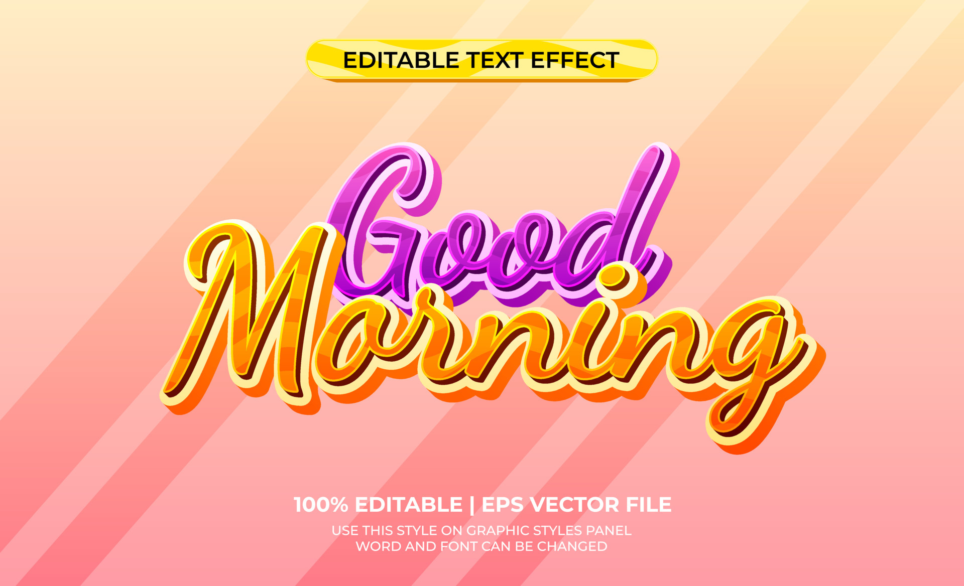 Good Morning 3d Typography Text With Bright And Colorful Theme Typography Template For A Cheerful Event Or Fresh Product Vector Art At Vecteezy
