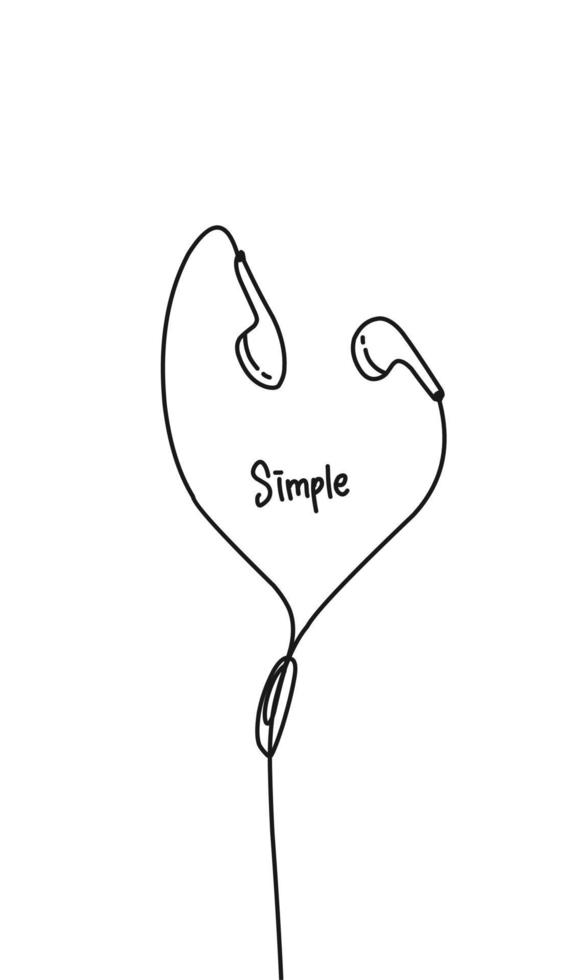 Simple earphone wallpaper vector