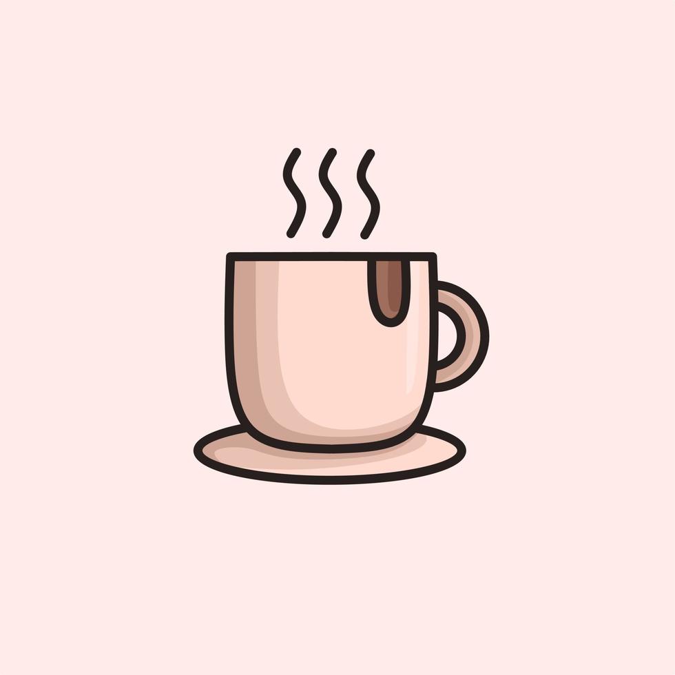 A glass of hot drink vector