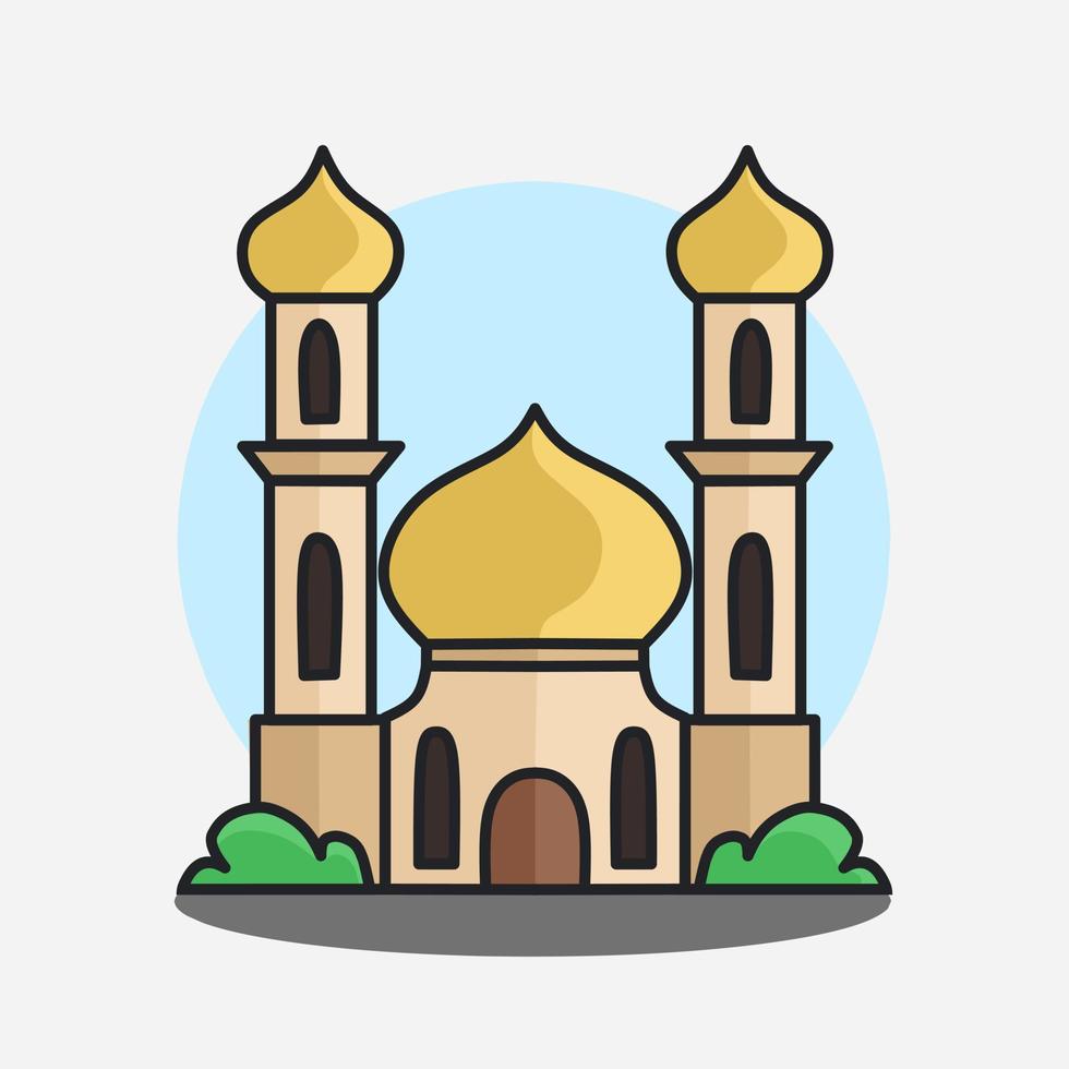 Flat mosque icon vector