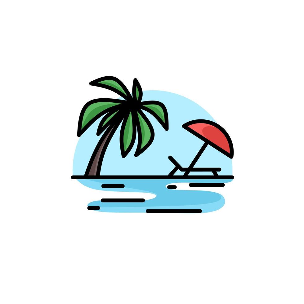 ilustración de icono de playa vector